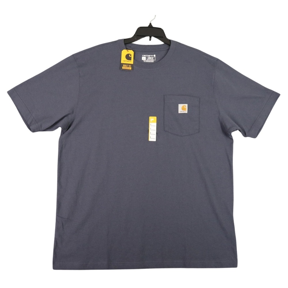 Carhartt K87 Pocket T Shirt Mens Large Blue Loose Fit Heavyweight Cotton NWT